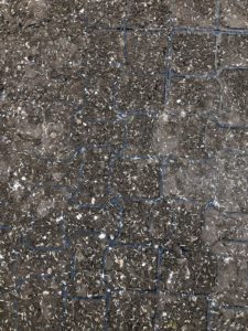 Geogrid filled with soil- seeded with grass